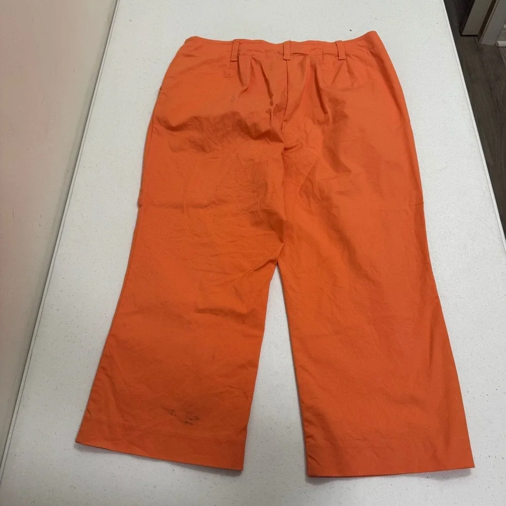 Liz Claiborne Michaela‎ Orange Cropped Wide Leg Pants Womens Size 12